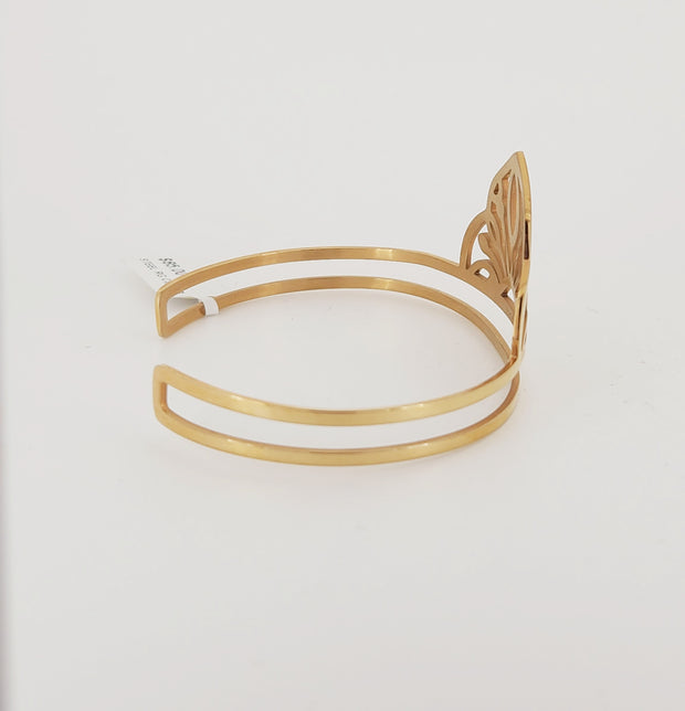 Stainless steel rose gold cuff bangle