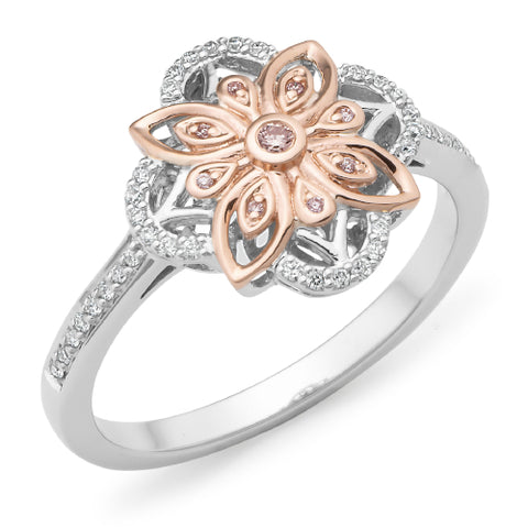 9ct Pink Caviar Diamond ring