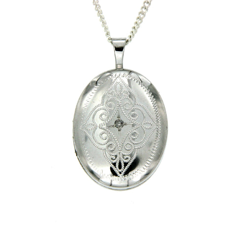 Sterling Silver Diamond Diamond Locket