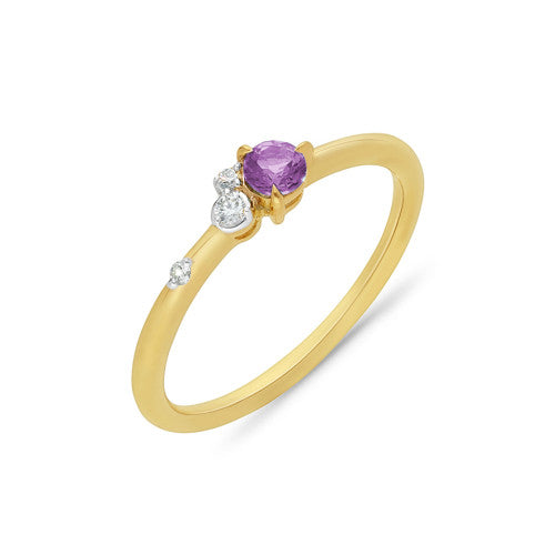 9ct Pink Sapphire & Diamond Ring