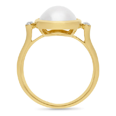 9ct Mabe Pearl & Diamond ring