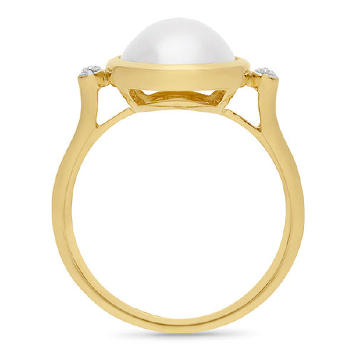 9ct Mabe Pearl & Diamond ring