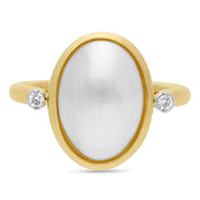 9ct Mabe Pearl & Diamond ring