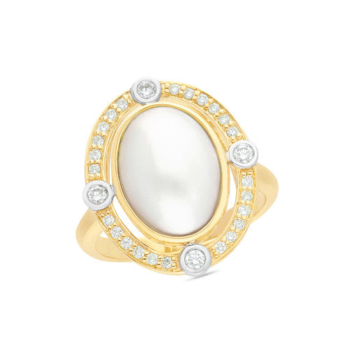 9ct Pearl & Diamond ring