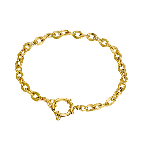 Hammered Link Charm Bracelet