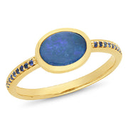 9ct Opal & Sapphire ring