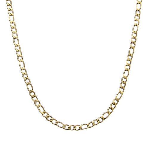 55cm Gold Steel Figaro Chain