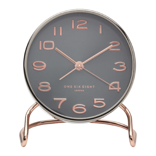 Issabelle gunmetal silent alarm clock