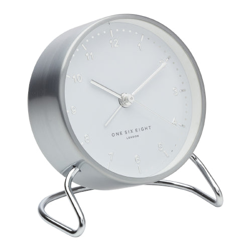 Indy white alarm clock