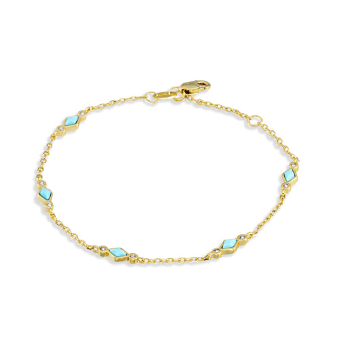 multi enamel turquoise charm bracelet