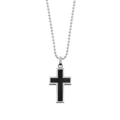 Steel Ball Chain with Cross Pendant