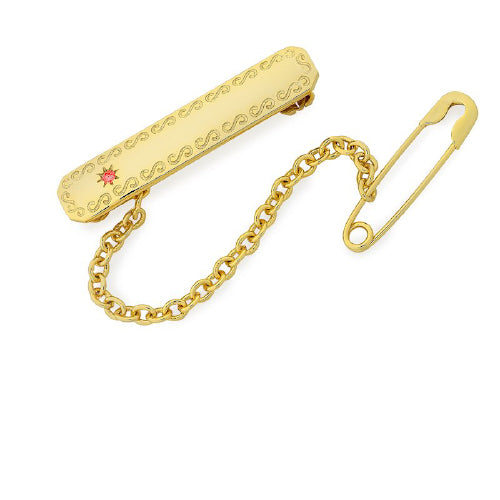 Gold plated baby brooch