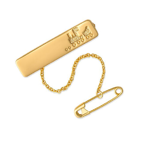Yellow gold plated baby brooch