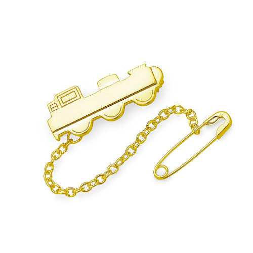 Gold plated Train baby brooch