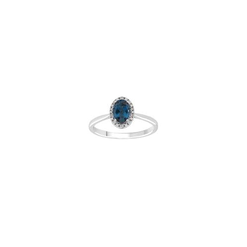 9ct Blue Topaz & Diamond ring