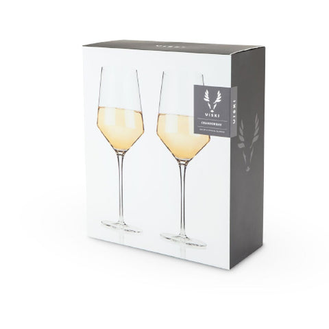 Angled Crystal Chardonnay glasses