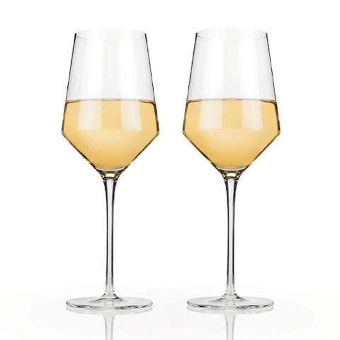 Angled Crystal Chardonnay glasses