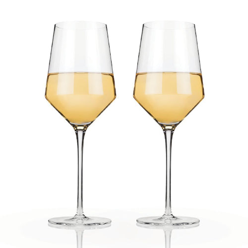 Angled Crystal Chardonnay glasses