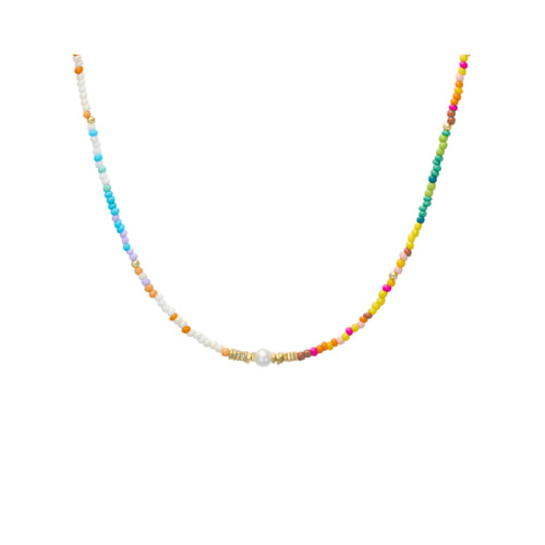 Sterling silver pearl & bead necklace