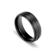 Mens Zirconium  Black Plated Ring