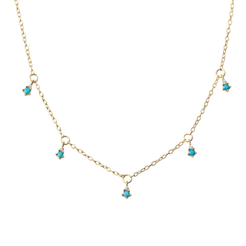 Gold plated turquoise necklace