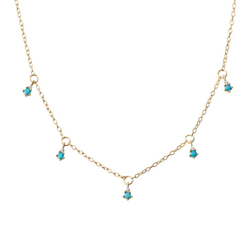 Gold plated turquoise necklace