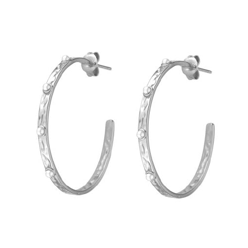 Sterling silver Pearl hoops
