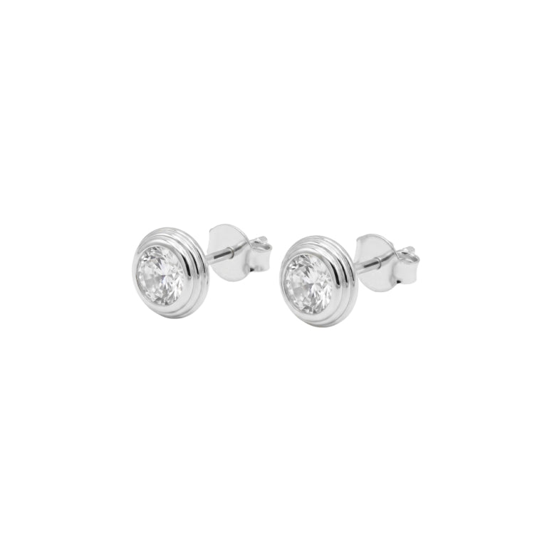 Bezel Set Cz Studs
