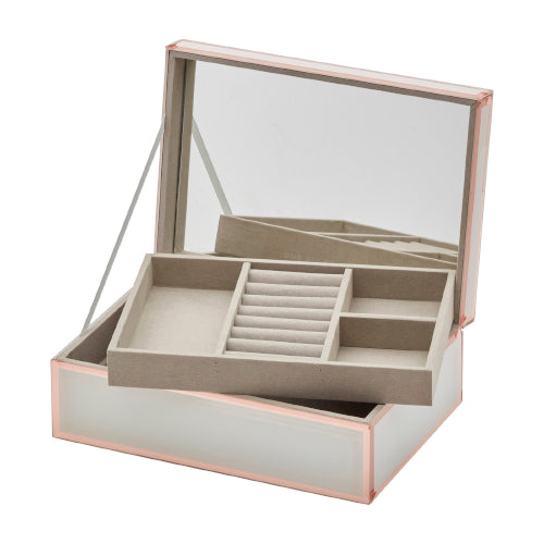 Sara white & rose gold jewel box