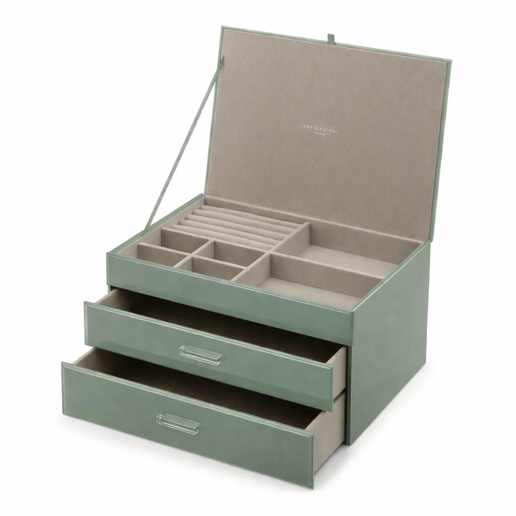 Gabriella Olive Green Jewel Box