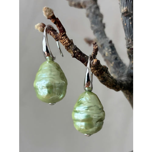 Sage Pearl Drop Earring