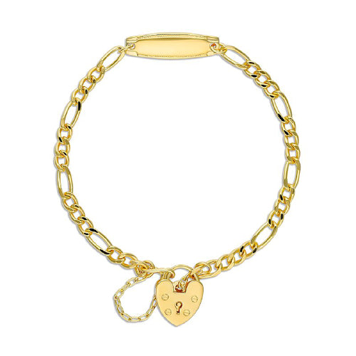 Figaro yellow gold plated baby bracelet