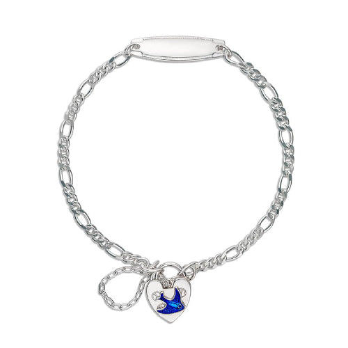 Sterling Silver Blue Bird Id Bracelet
