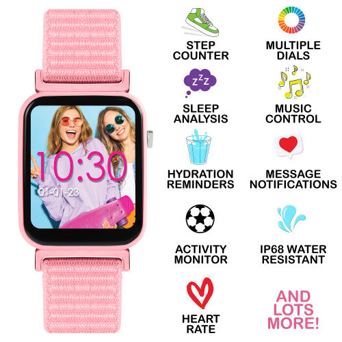 Tikkers Smart Watch - Velcro Pink