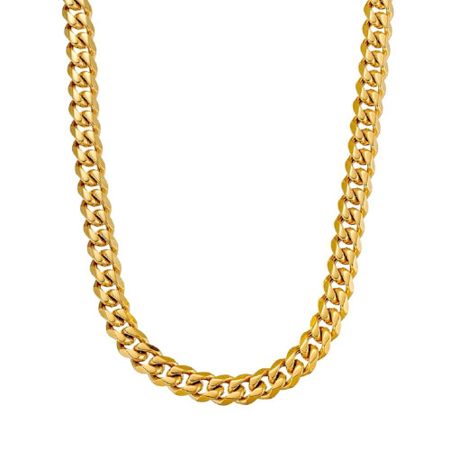 70cm Gold Cuban Steel Chain 8mm