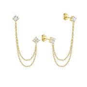Duo-Chain earrings