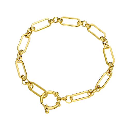 Mixed link charm bracelet