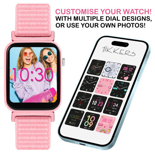 Tikkers Smart Watch - Velcro Pink