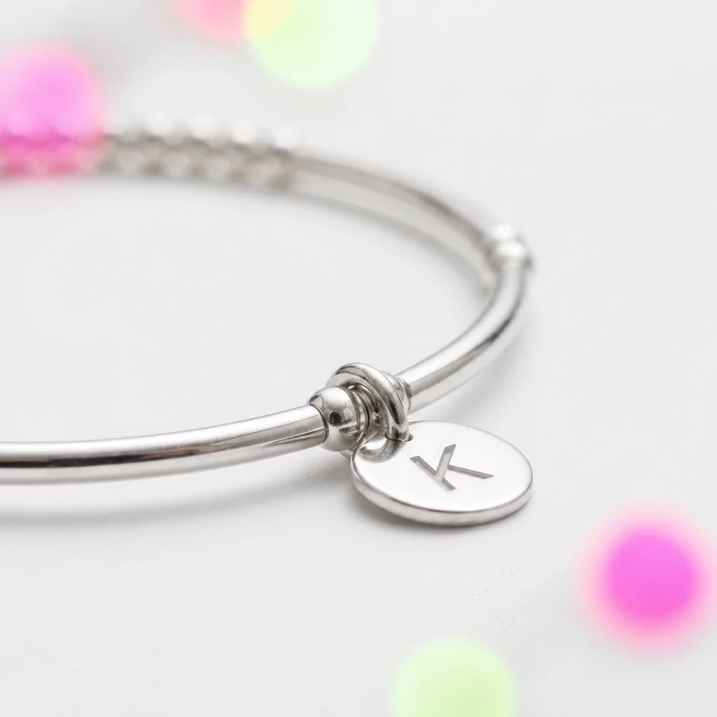  Sterling silver stretch initial bracelet