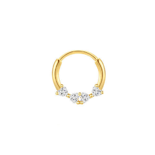 Single Clicker Back CZ Set Hoop