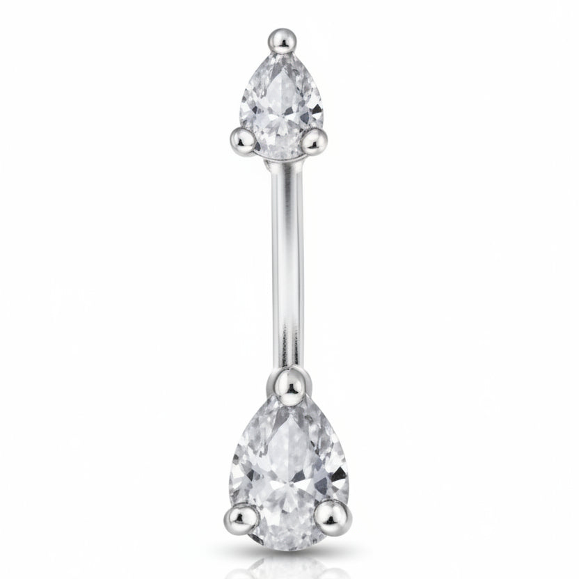 Belly Bar Teardrop CZ