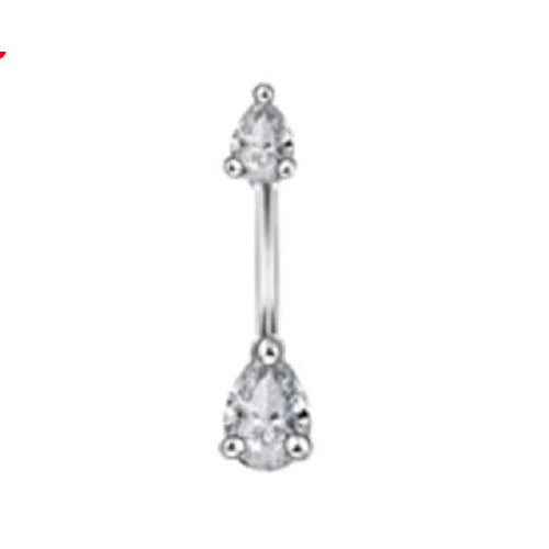 Belly Bar Teardrop CZ