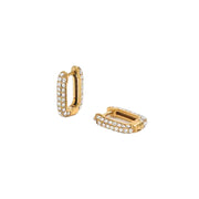 Steel Gold plated CZ earrings