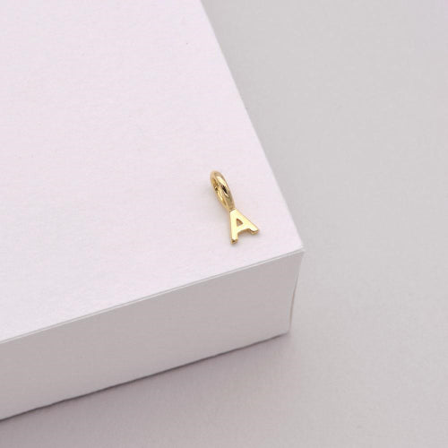 9k Tiny Letter Charm A