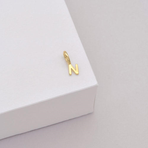 9k Tiny Letter Charm N
