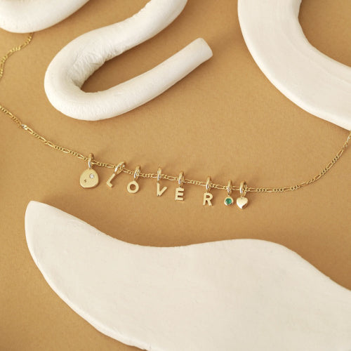 9k Tiny Letter Charm O