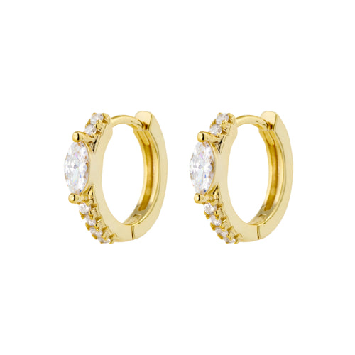 Gold plated cubic zirconia hoops