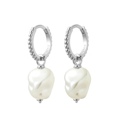Pearl huggie earrings