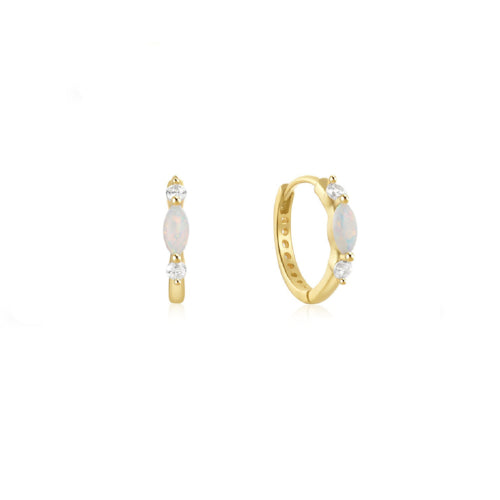 Gold plated Opalite & CZ earrings