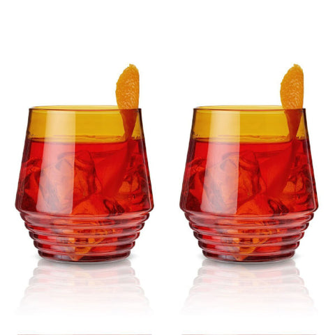 Amber Deco cocktail glasses